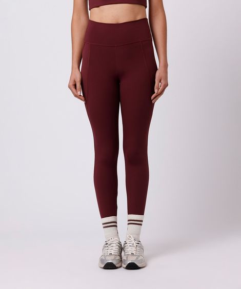 calça legging feminina com bolsos mindset sport vinho