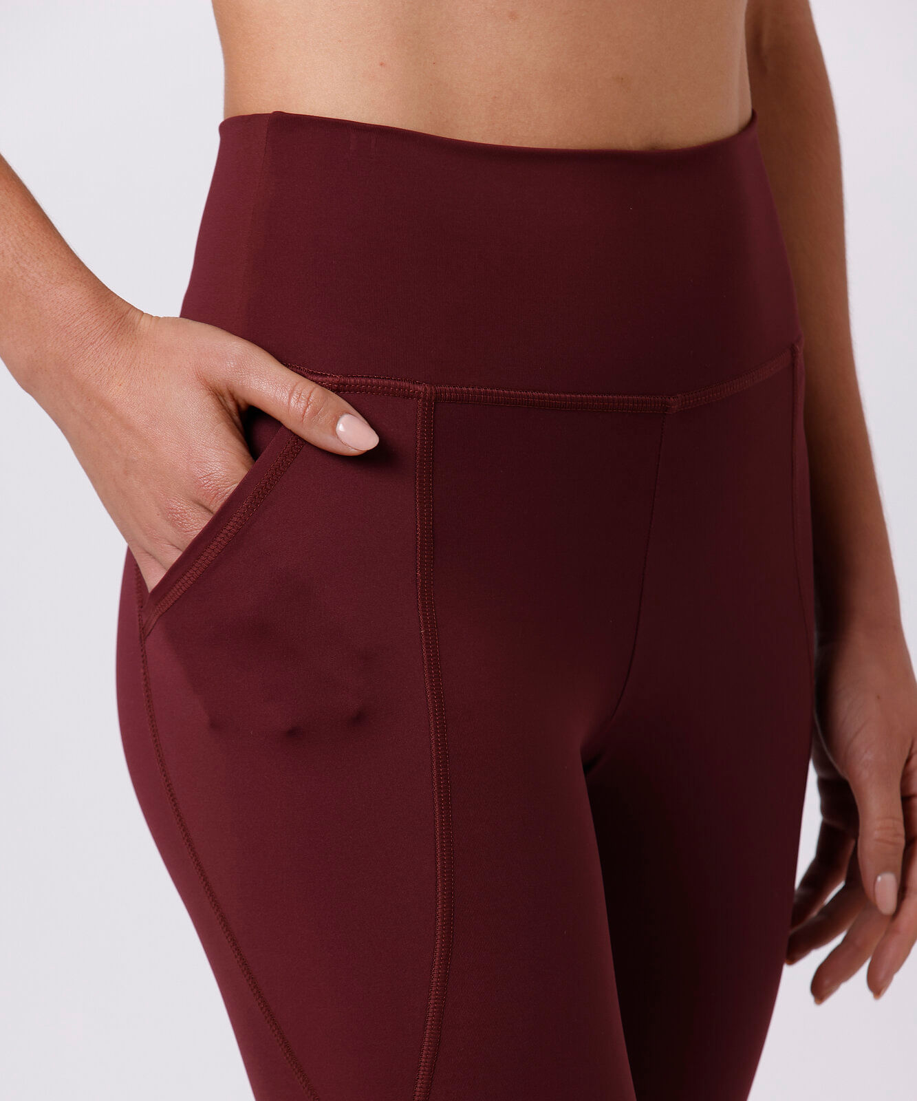 calça legging feminina com bolsos mindset sport vinho
