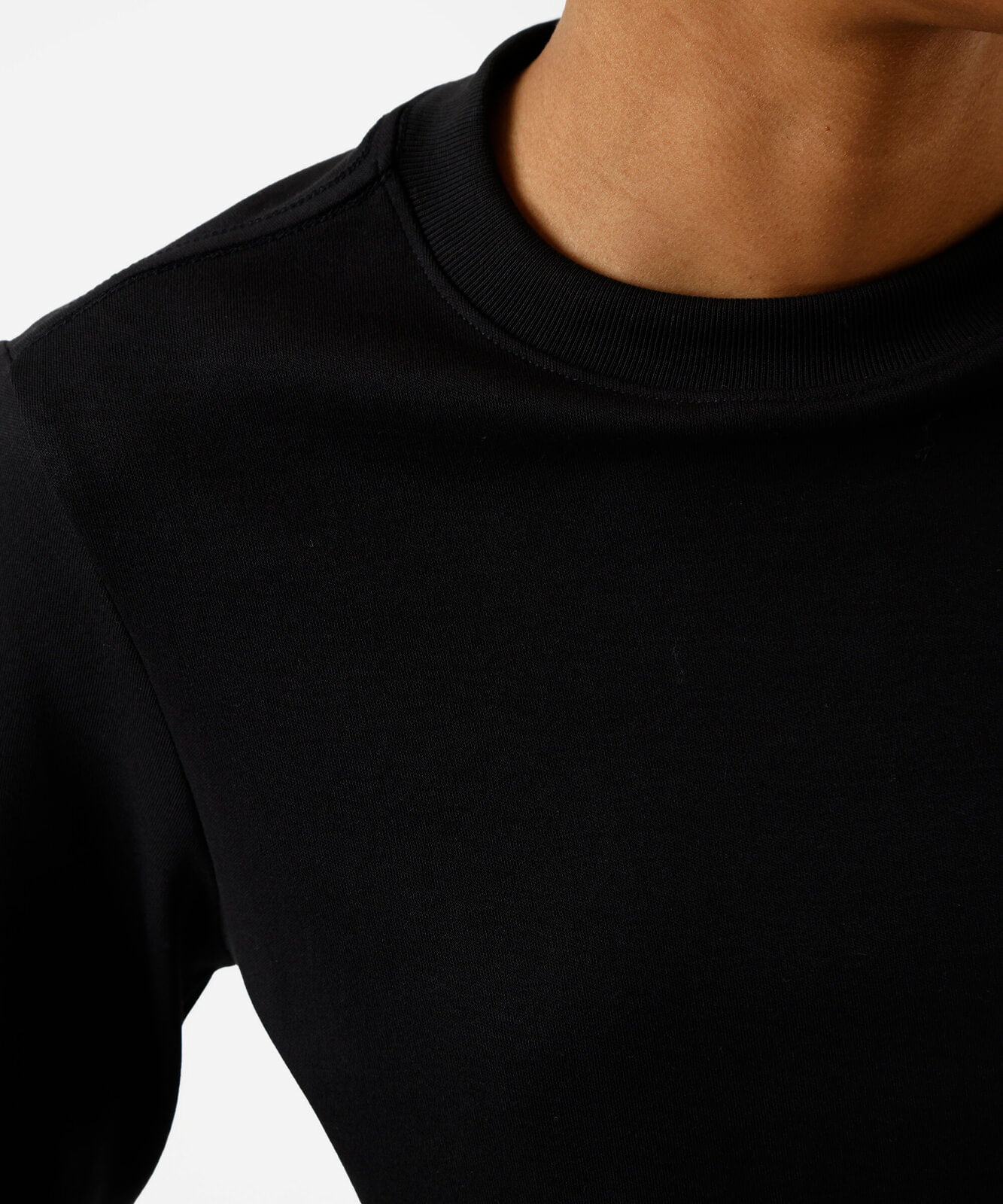 blusa feminina algodão peruano manga longa lisa preta