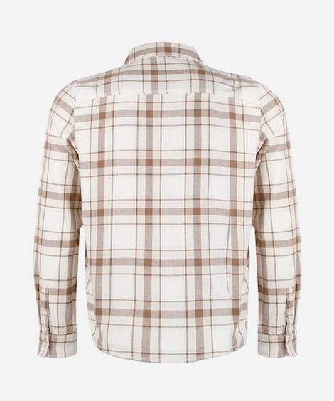 camisa juvenil manga longa xadrez off white