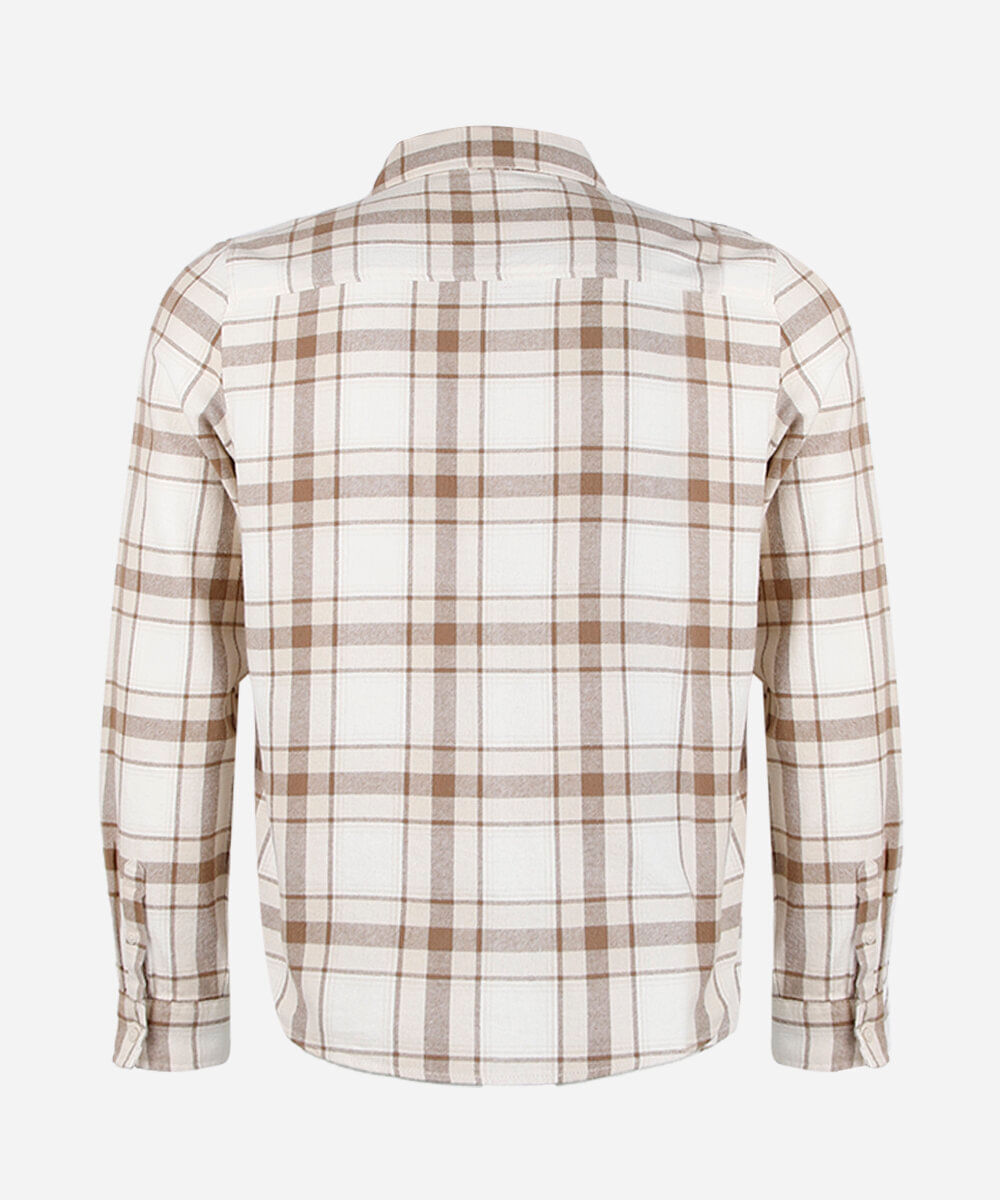camisa juvenil manga longa xadrez off white