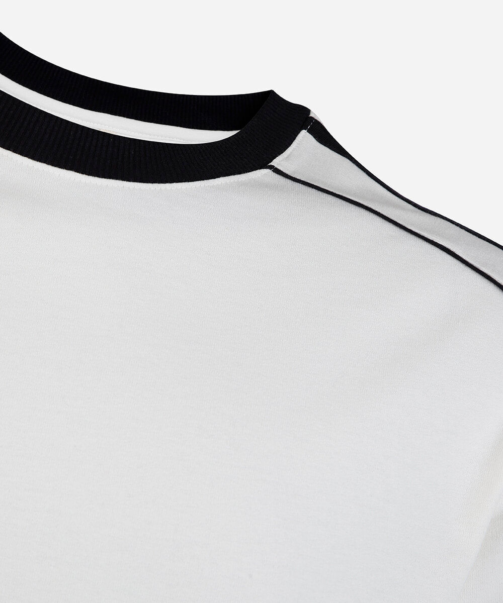 camiseta comfort juvenil manga curta bicolor off white
