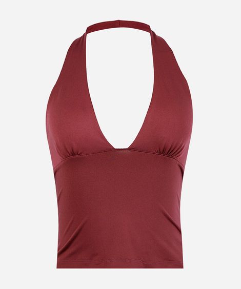 top halterneck juvenil vinho
