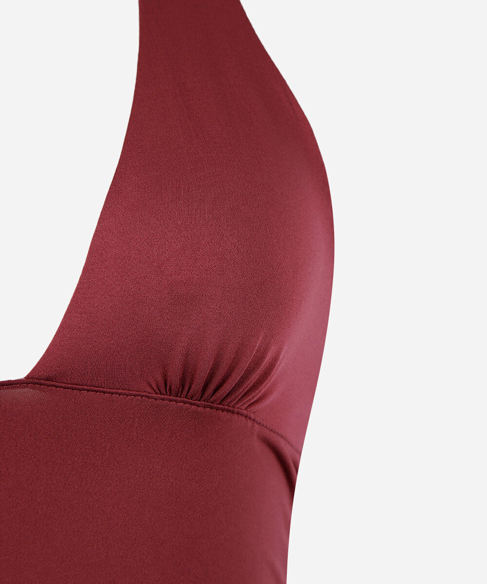 top halterneck juvenil vinho