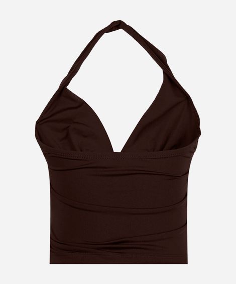 top halterneck juvenil marrom