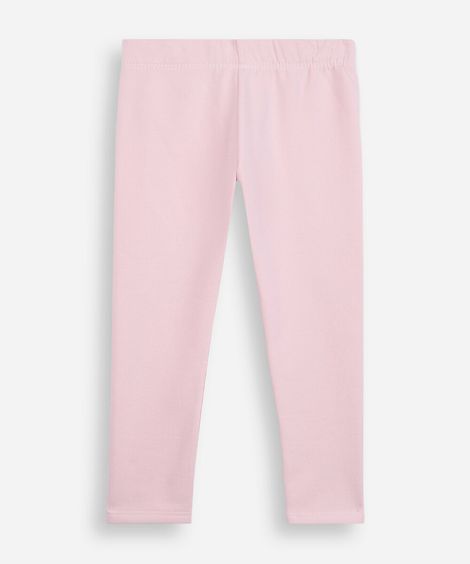 calça legging infantil de algodão rosa