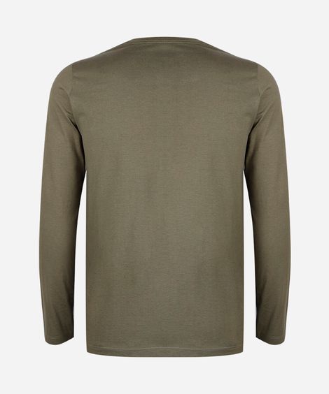 camiseta juvenil de algodão manga longa verde