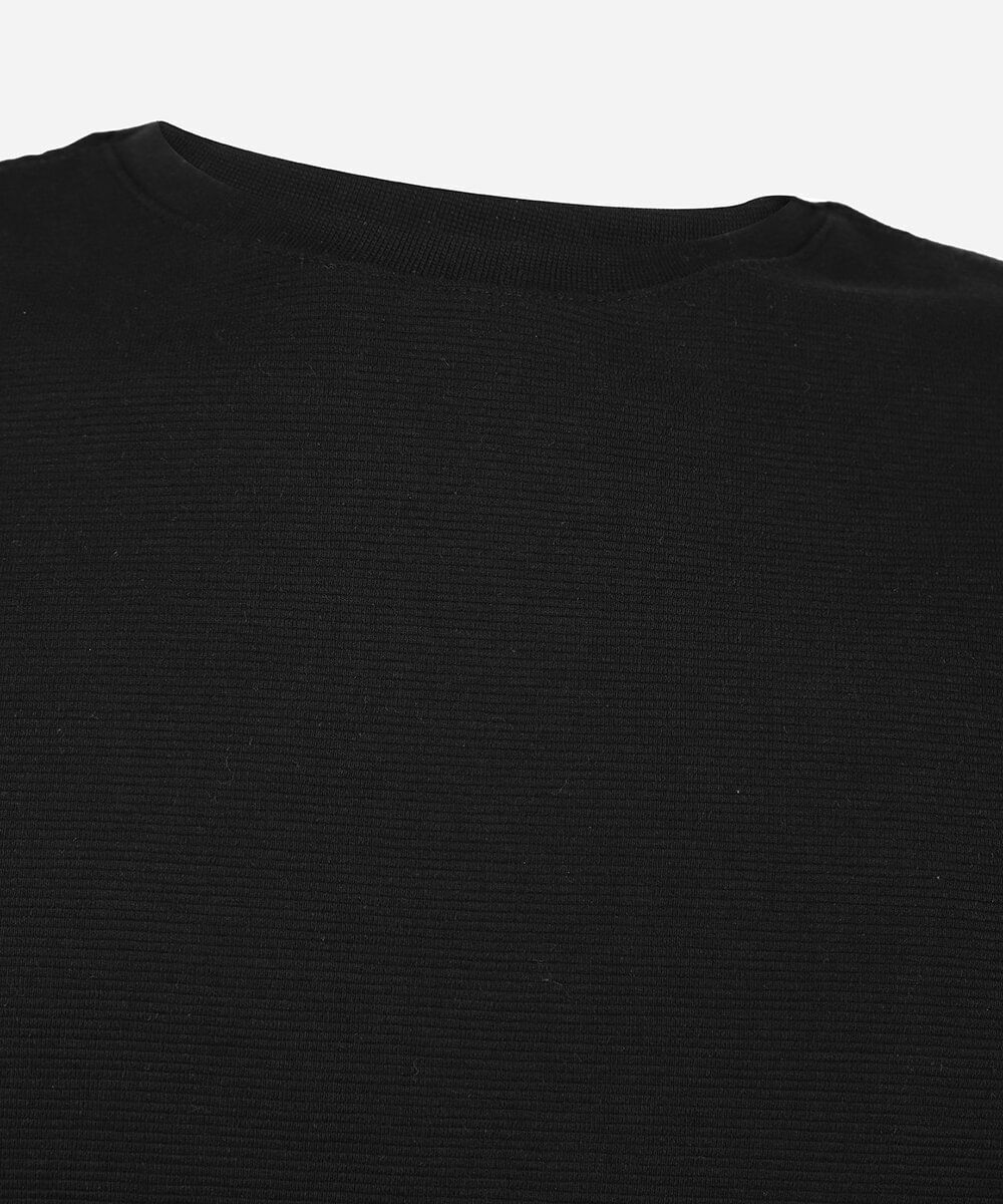 blusa juvenil manga longa canelada preta
