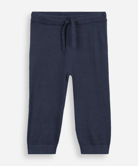 calça jogger infantil de tricot azul