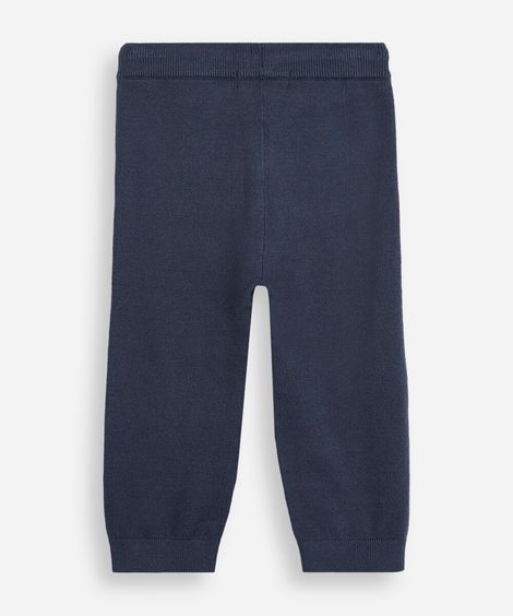 calça jogger infantil de tricot azul
