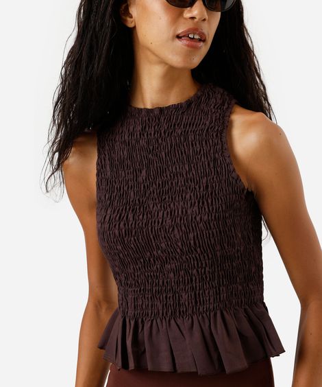 regata feminina cavado laxtex marrom