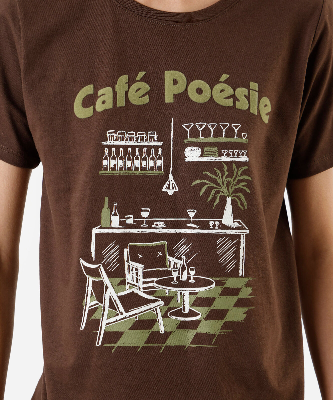 camiseta feminina de algodão café poesie marrom