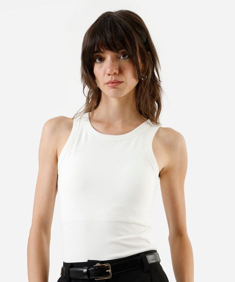 regata feminina cropped com bojo off white