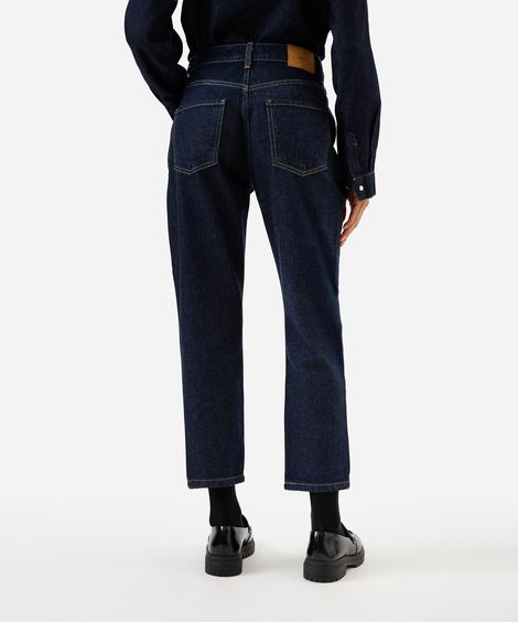 calça mom jeans cintura super alta azul