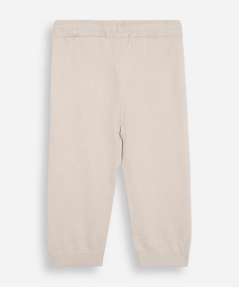 calça jogger infantil de tricot bege