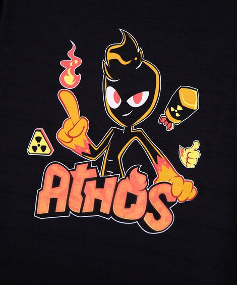 camiseta infantil com algodão athos minecraft preta