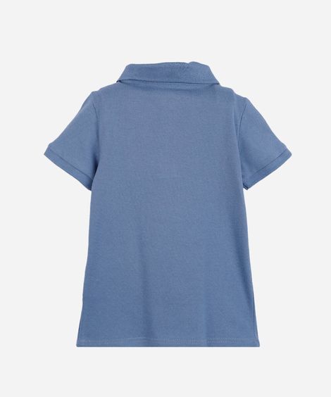 polo infantil de algodão com bordado patrulha canina azul