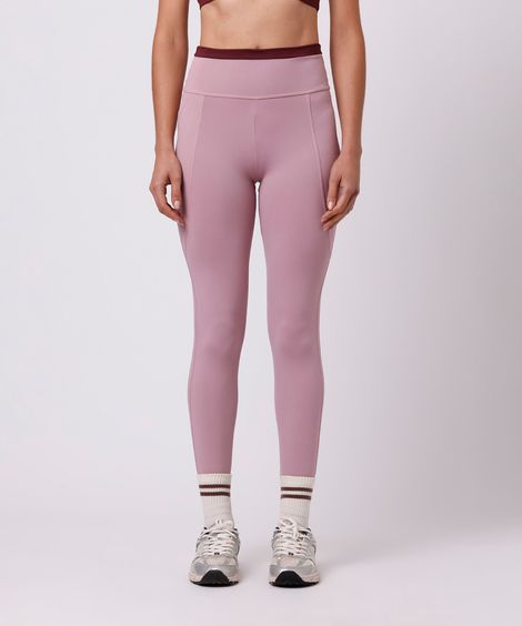 calça legging feminina com bolsos mindset sport rosa