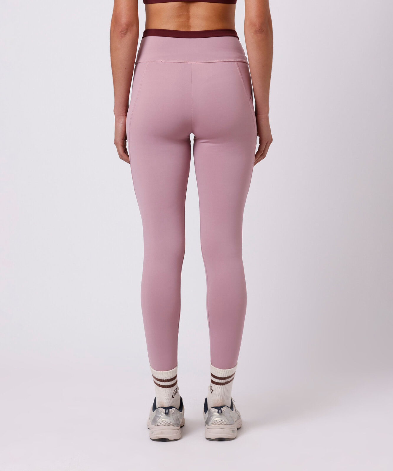 calça legging feminina com bolsos mindset sport rosa