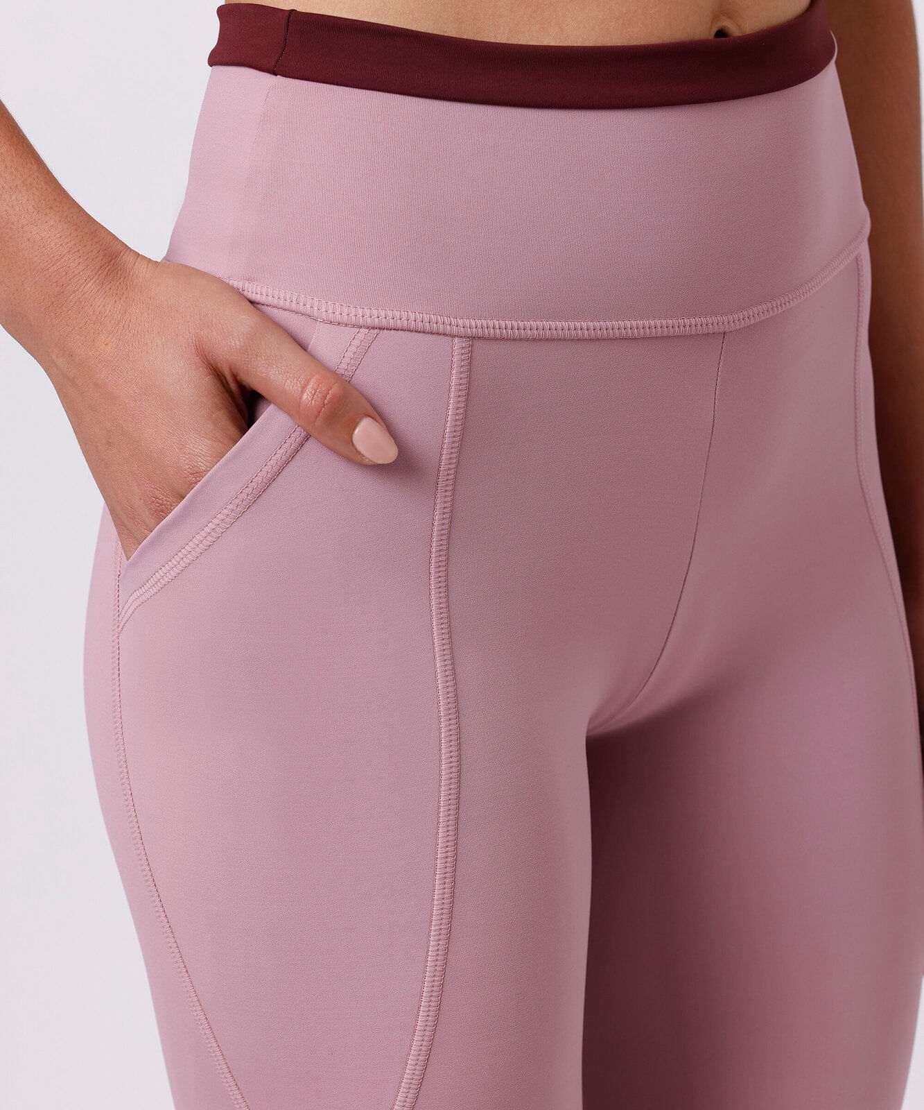 calça legging feminina com bolsos mindset sport rosa