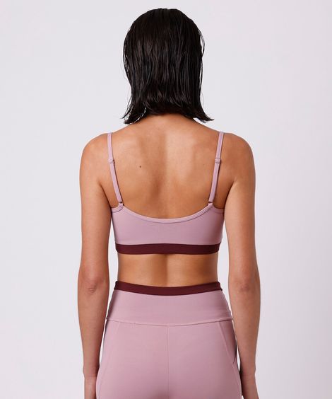 top esportivo feminino com recorte mindset sport rosa