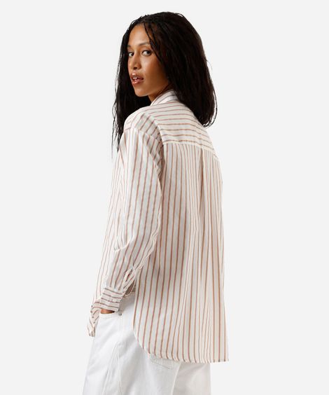 camisa oversized feminina manga longa listrada off white
