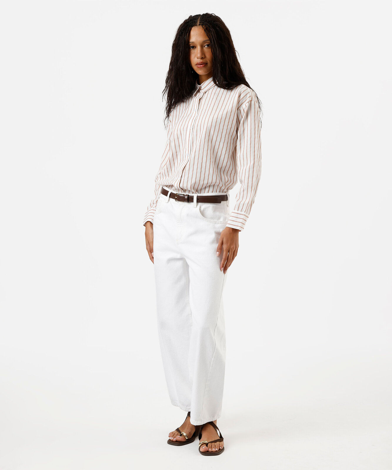 camisa oversized feminina manga longa listrada off white