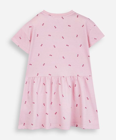 vestido infantil de algodão cerejas colorido