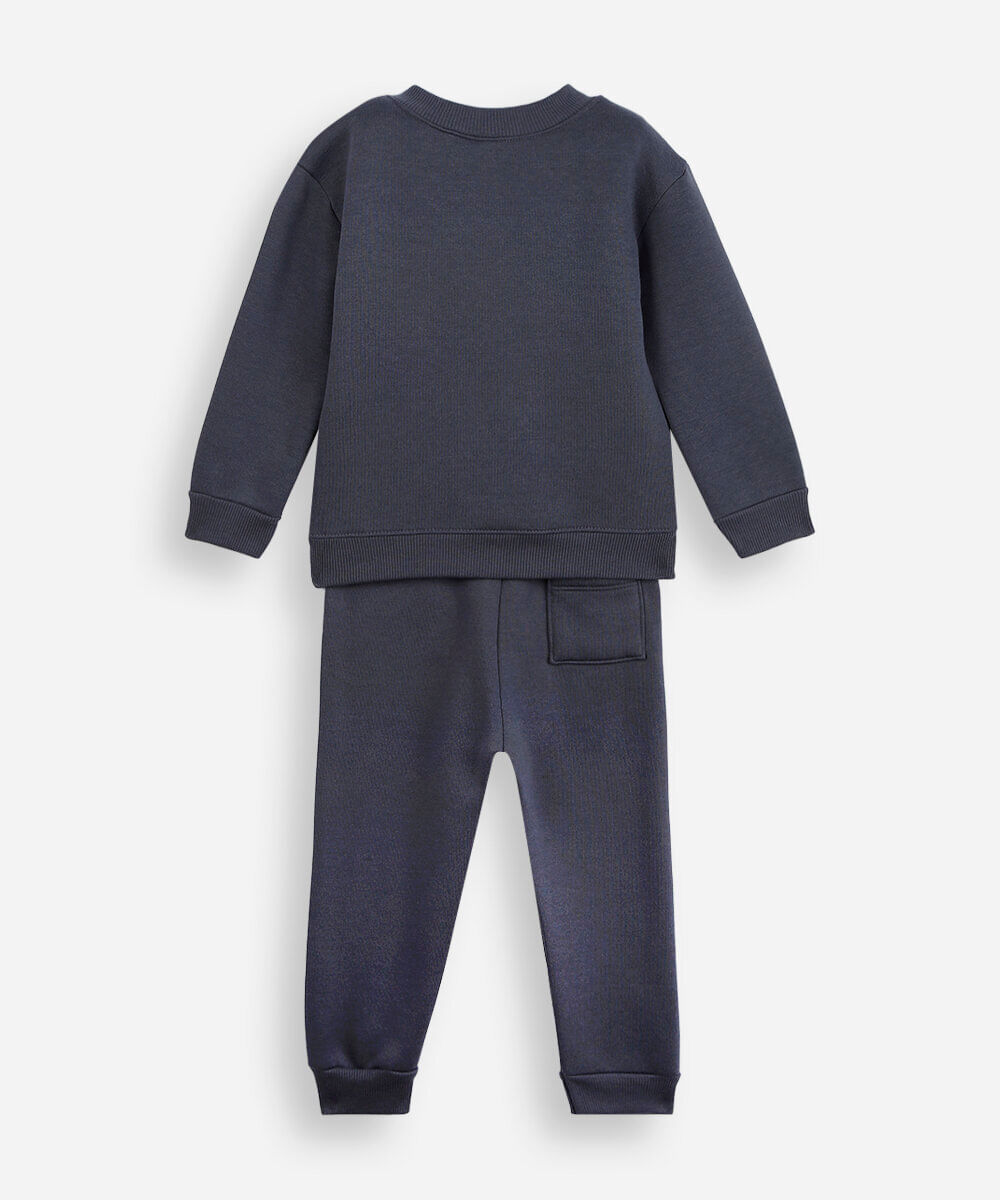 conjunto longo infantil de moletom homem aranha cinza