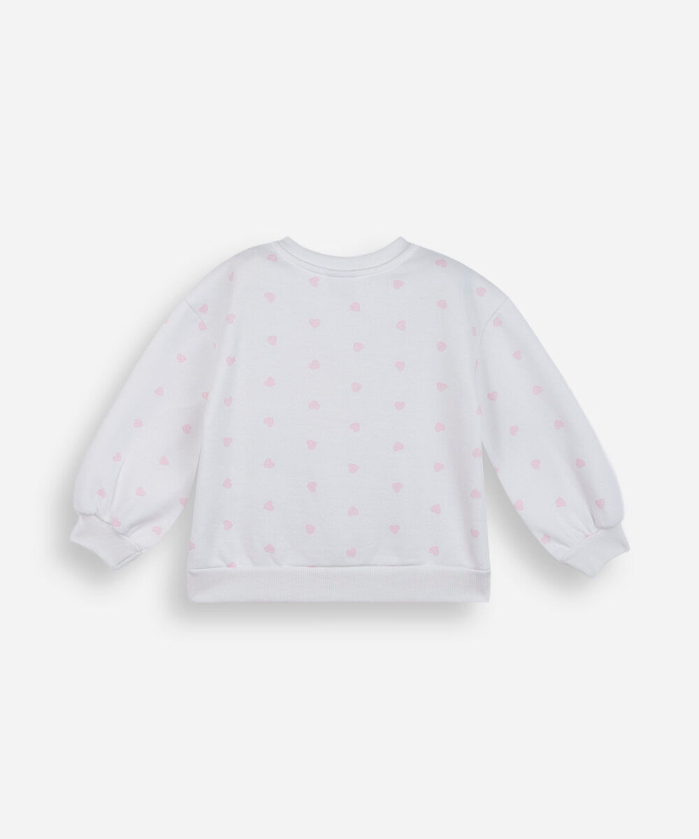 blusão infantil de moletom bluey com glitter off white