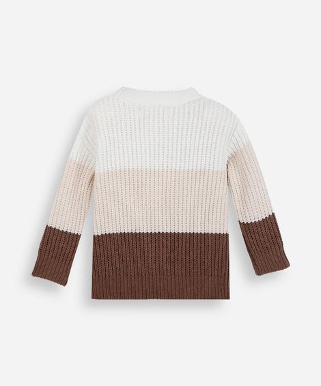 suéter de tricot infantil listrada marrom
