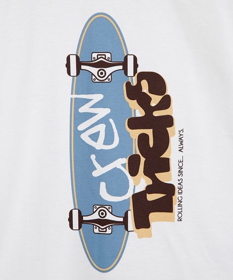 camiseta infantil de algodão estampada off white