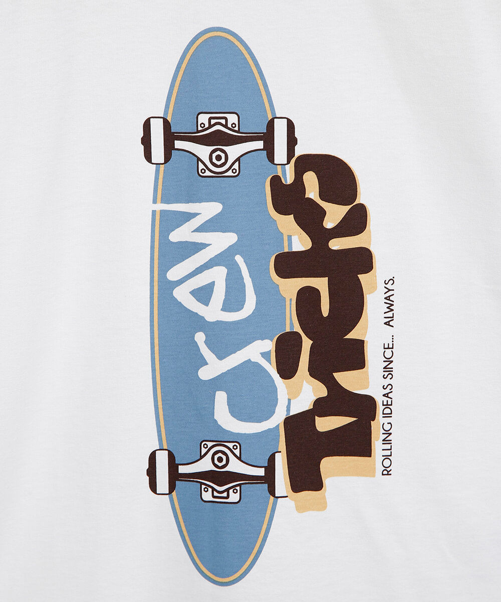camiseta infantil de algodão estampada off white