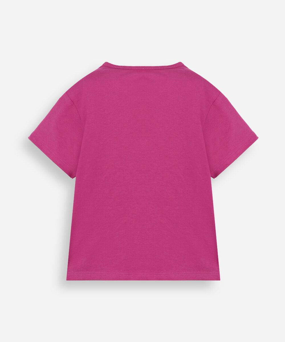 camiseta infantil de algodão dos rosa rosa