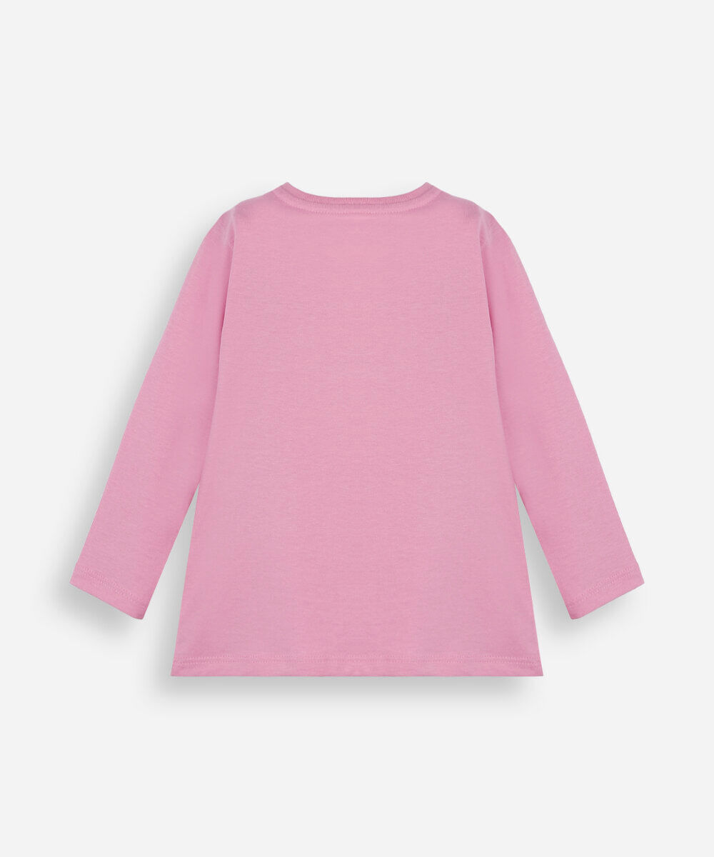 blusa infantil de algodão manga longa bluey rosa