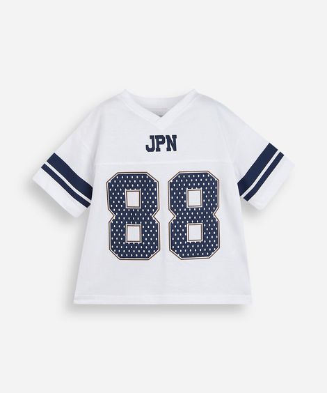 camiseta infantil futebol americano off white