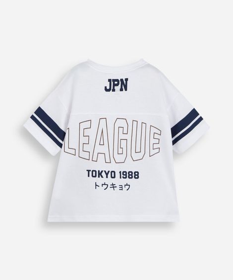 camiseta infantil futebol americano off white