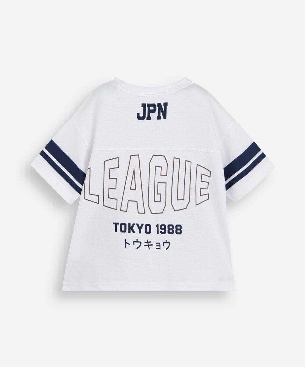 camiseta infantil futebol americano off white