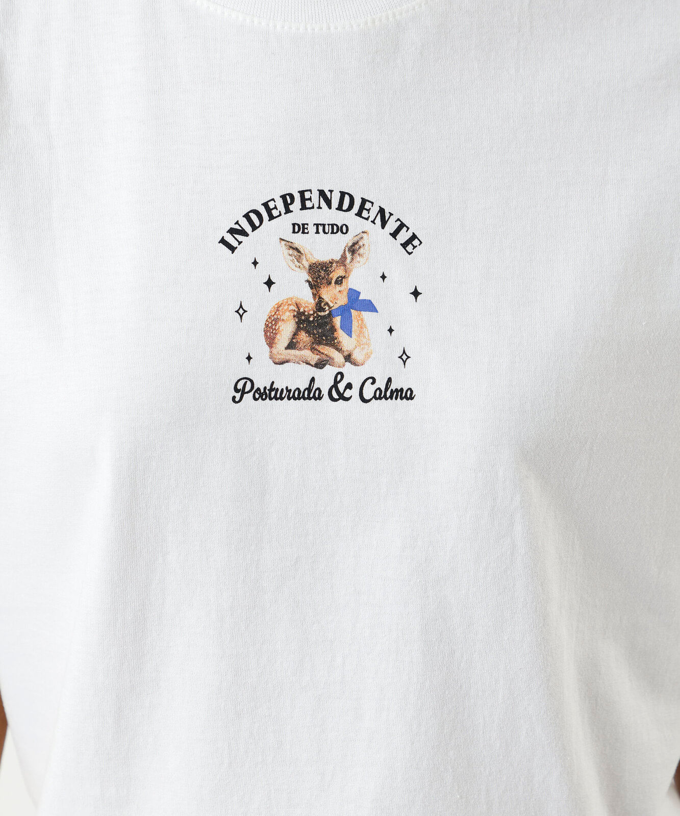 camiseta feminina de algodão estampada off white