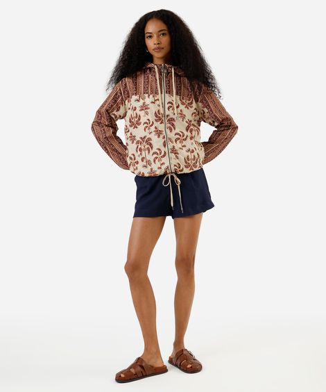 short de alfaiataria feminino com viscose cós elástico azul