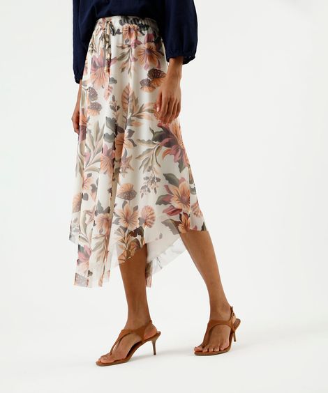 saia midi feminina de tule floral amarela