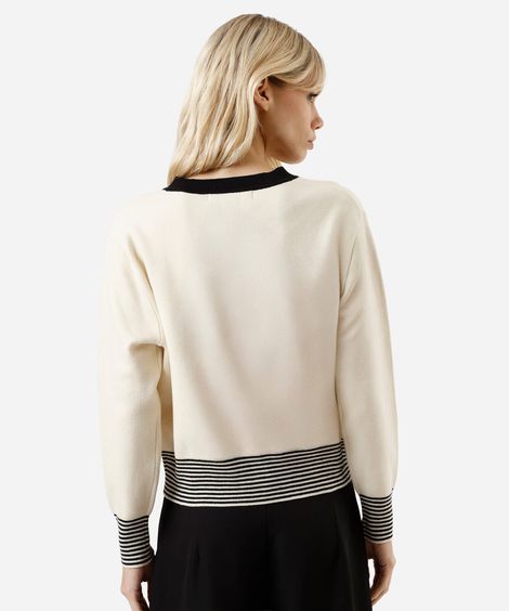 casaco feminino de tricot  bege