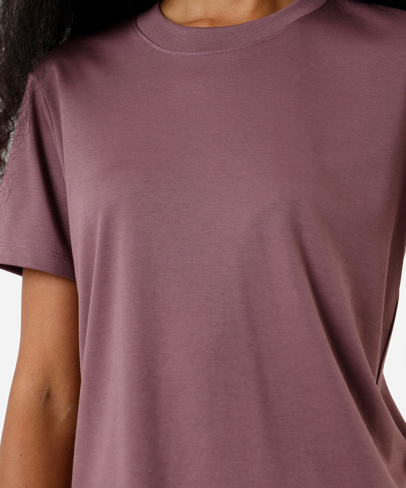 camiseta slim feminina de algodão peruano manga curta básica rosa