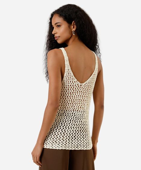 regata feminina de tricot off white