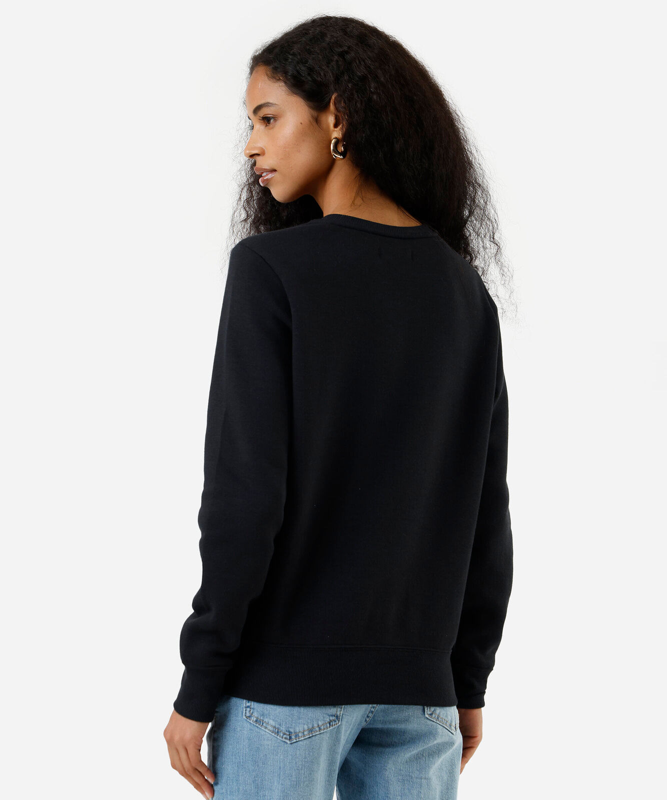 blusão feminino de moletom estampado preto