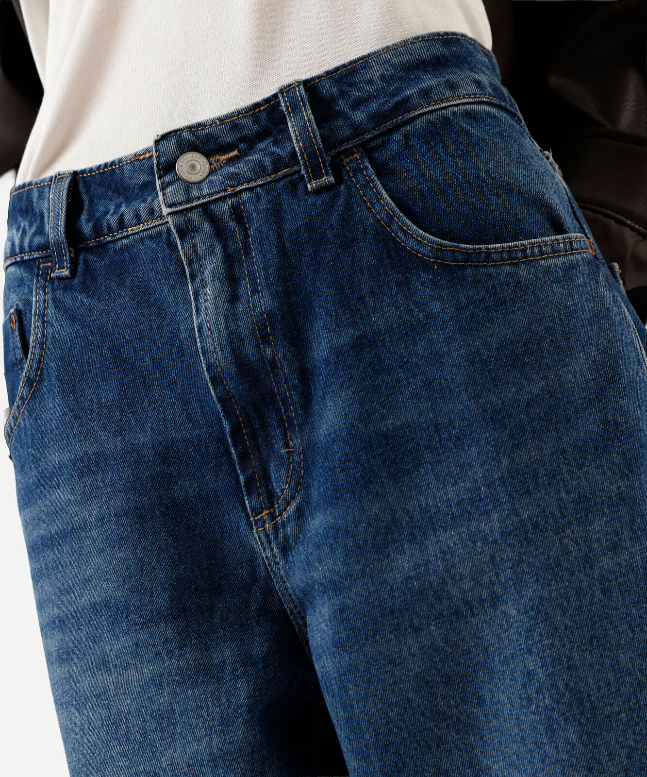 calça wide leg feminina jeans cintura média azul
