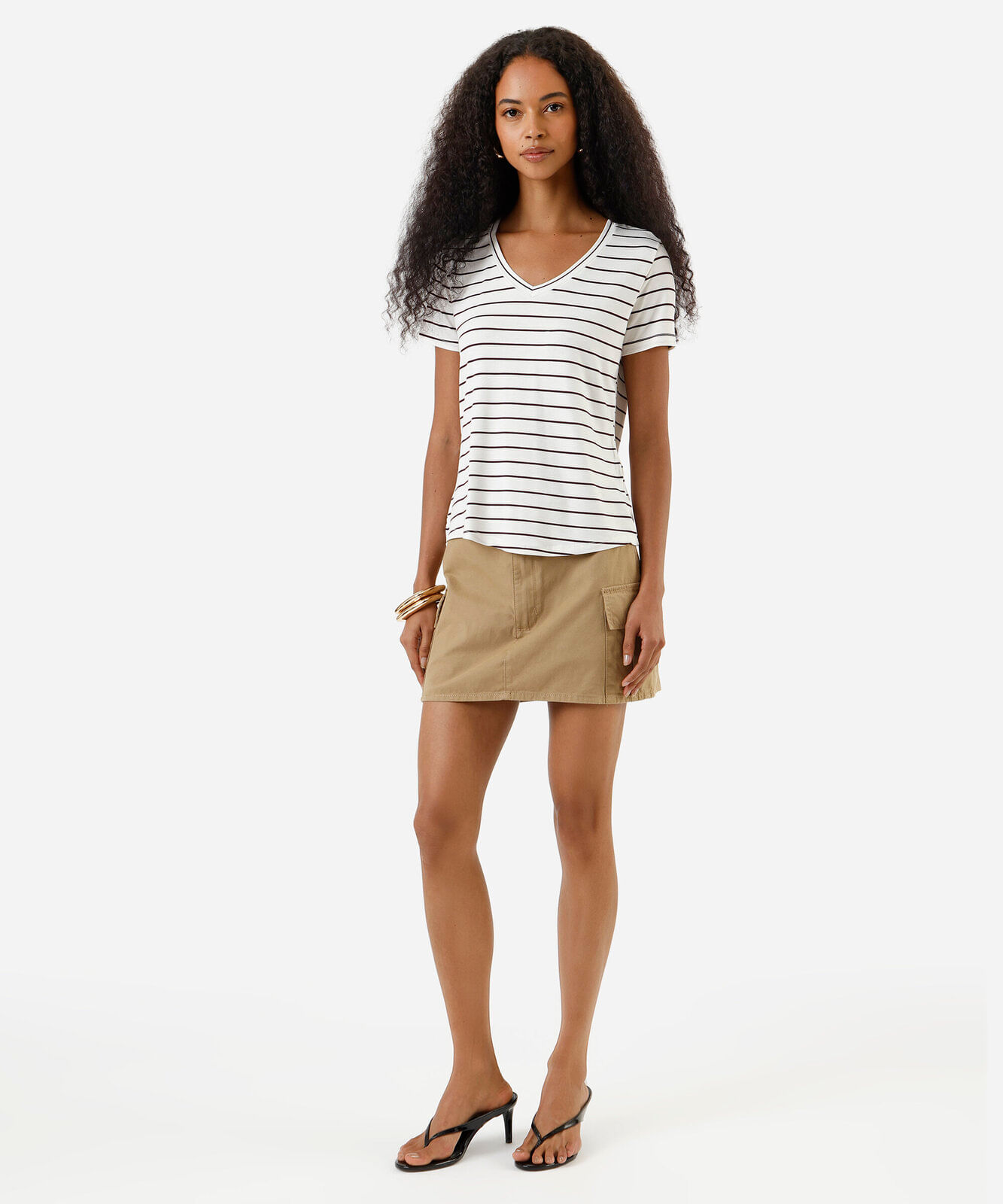 blusa feminina com viscose decote v listrada vinho