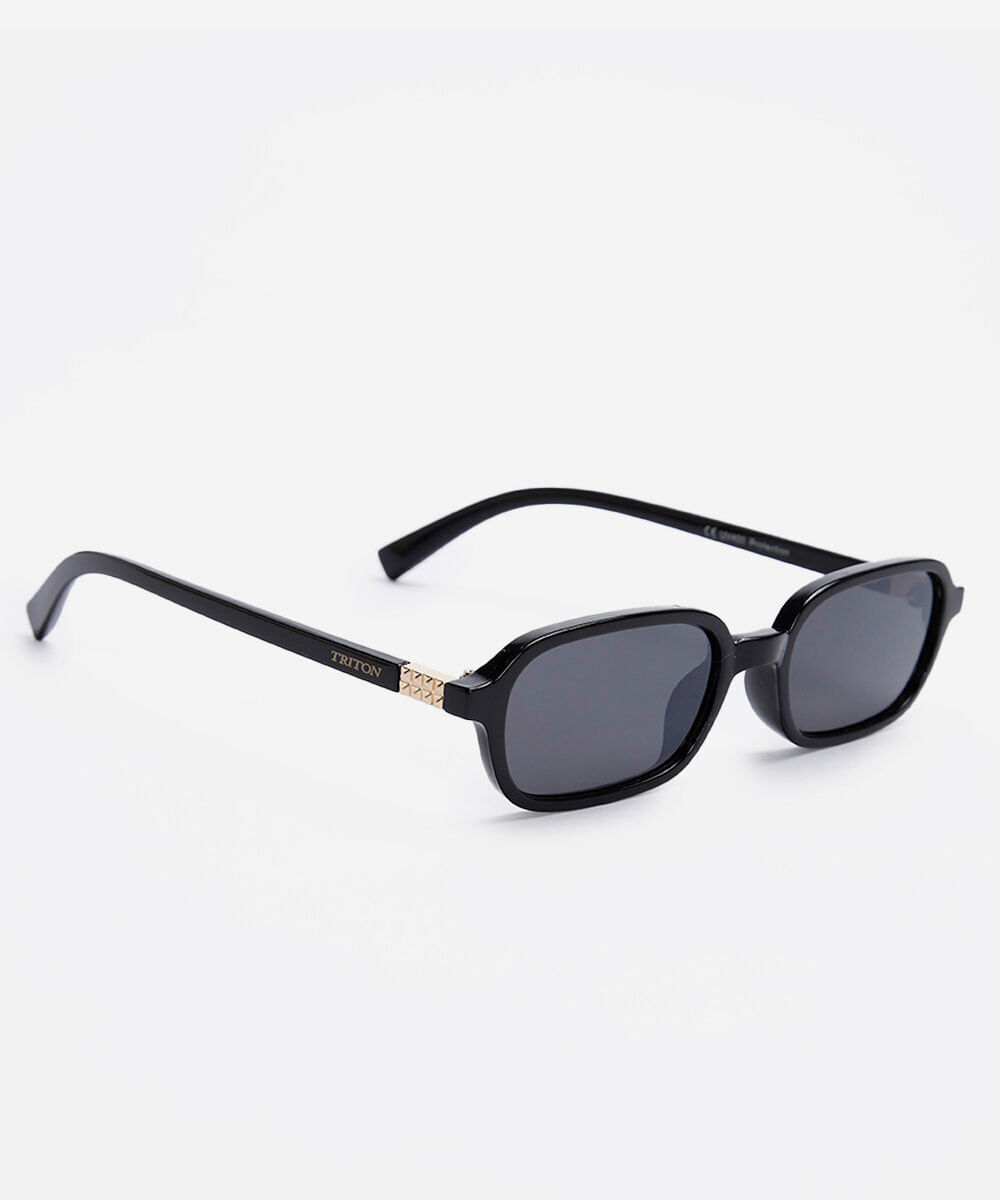 óculos de sol feminino quadrado de acetato triton preto