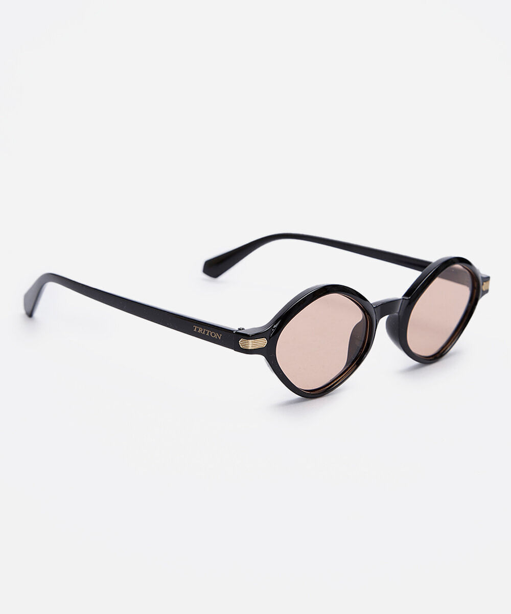 óculos de sol feminino oval de acetato triton preto
