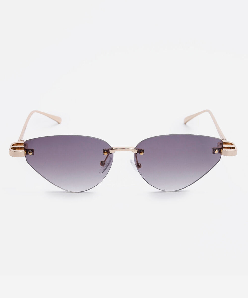 óculos de sol feminino gatinho de metal triton dourado